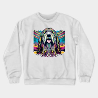 Bearded Collie Dog Color Rainbow Crewneck Sweatshirt